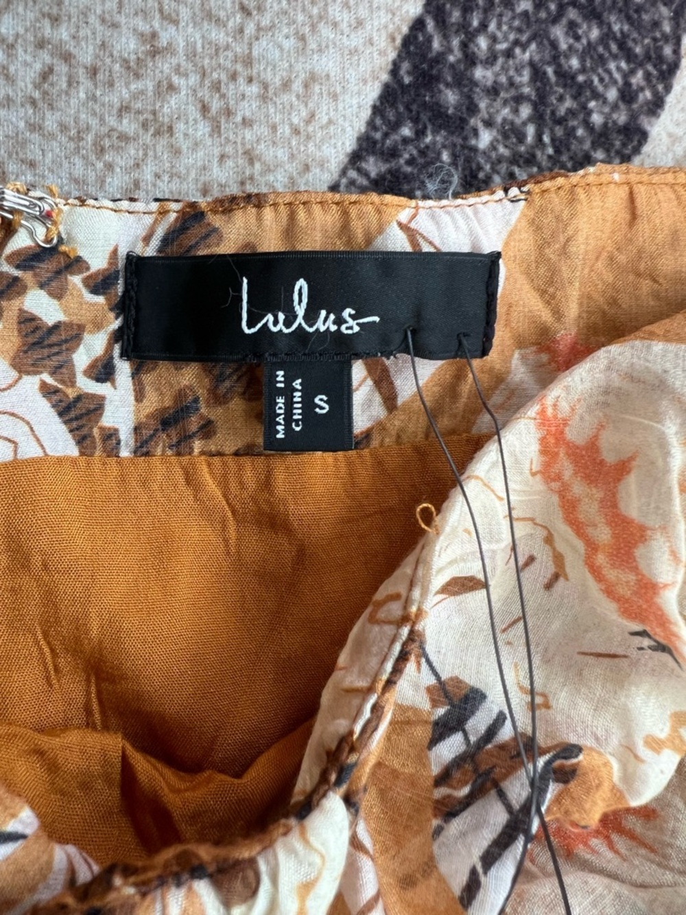 Lulu's Something Wild Brown Multi Print Twist-Front Midi Skirt NWT - Picture 7 of 10